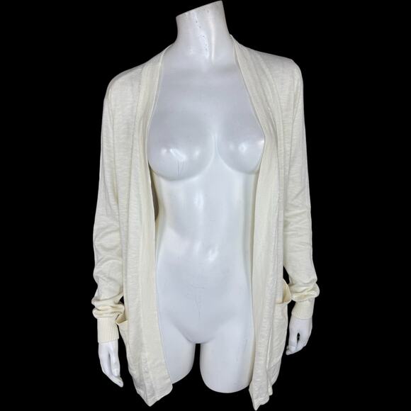 Denim & Co. Beach Regular Open Front Tunic Cardigan Natural Small NWOT - Picture 1 of 13